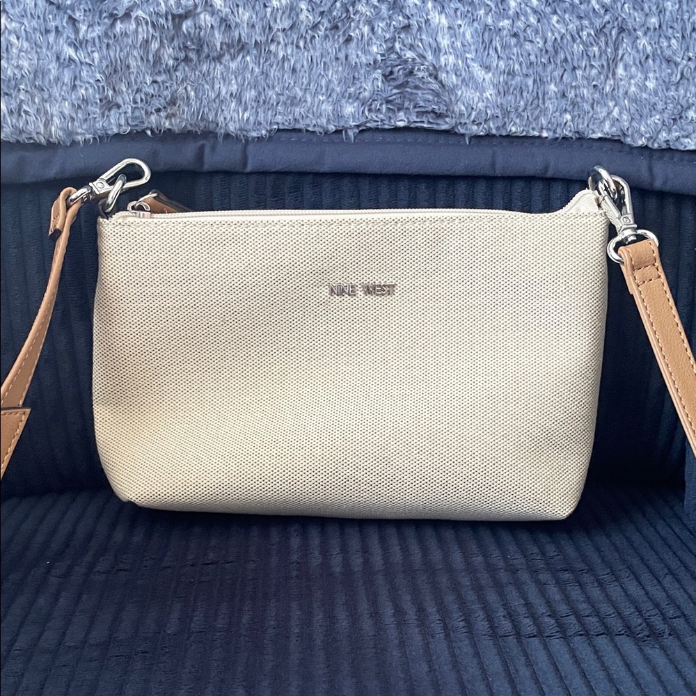 Nine West Cream and Tan Crossbody Bag